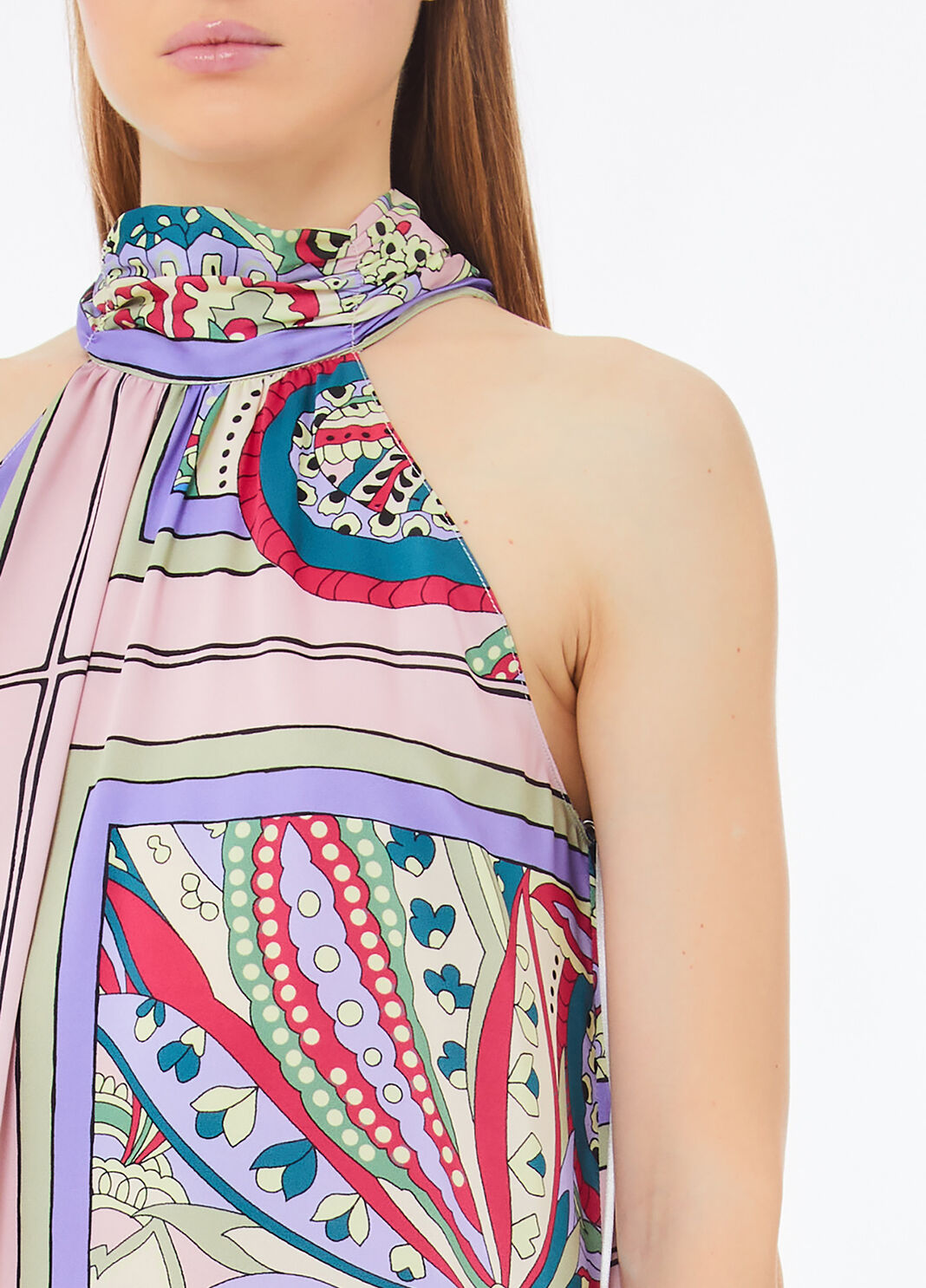 Long satin dress spring foulard Liu Jo - large image number 2