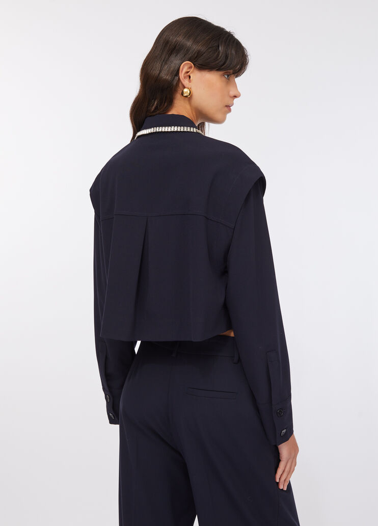 Hemdbluse mit Strass Marineblau Liu Jo - large image number 1