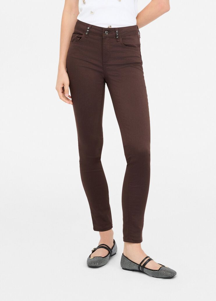 Skinny trousers with gemstones chocolate Liu Jo - medium Skinny trousers with gemstones chocolate Liu Jo - medium