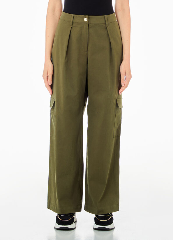 Pantaloni cargo in cotone verde Liu Jo - large image number 0