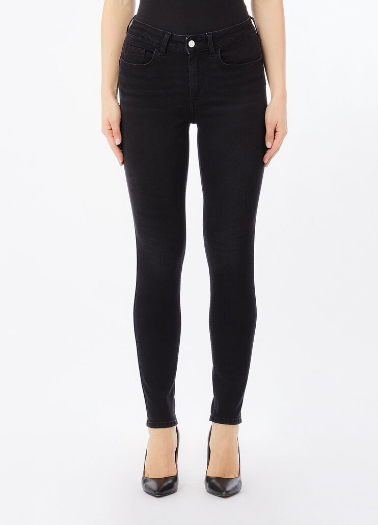 Skinny-Jeans mit hohem Bund Denim-Schwarz Liu Jo - medium