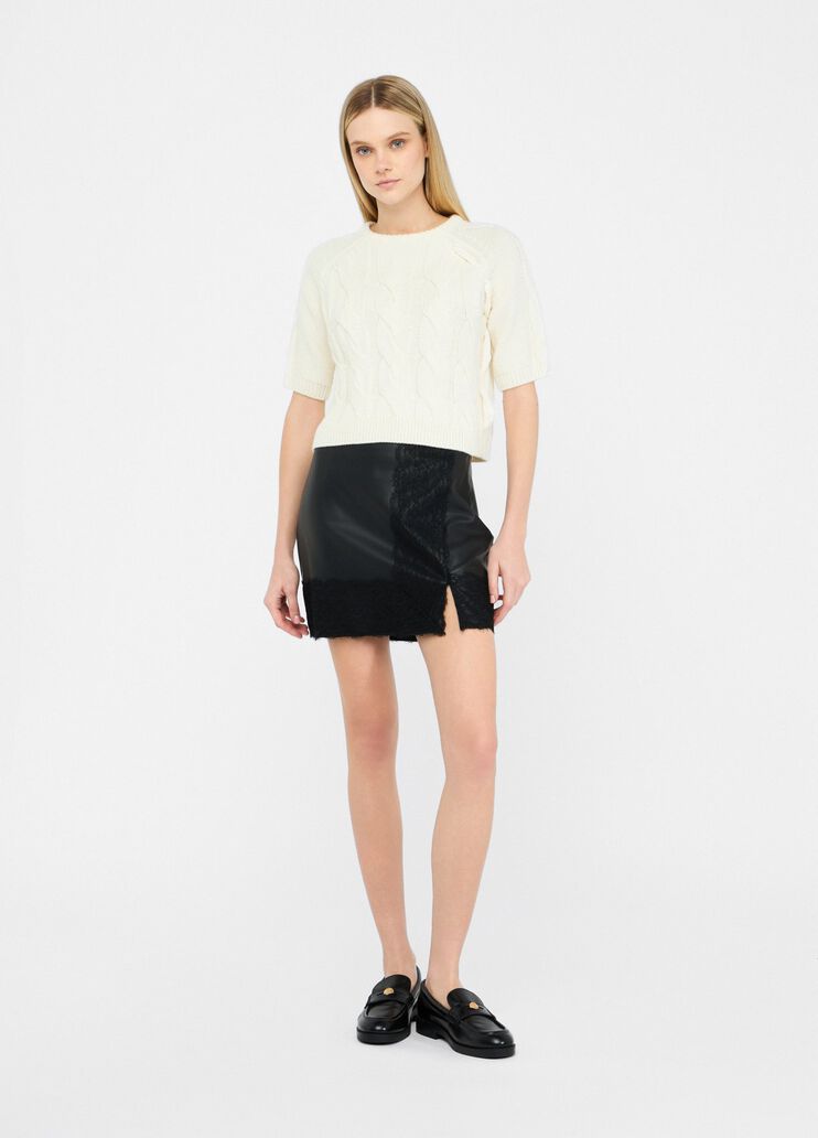 Cable knit wool sweater white Liu Jo - large image number 5 Cable knit wool sweater white Liu Jo - large image number 5