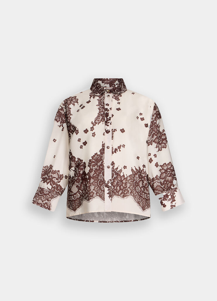 Printed twill shirt brown Liu Jo - large image number 6