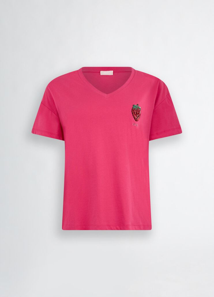 T-shirt with strawberry pink Liu Jo - large image number 6 T-shirt with strawberry pink Liu Jo - large image number 6