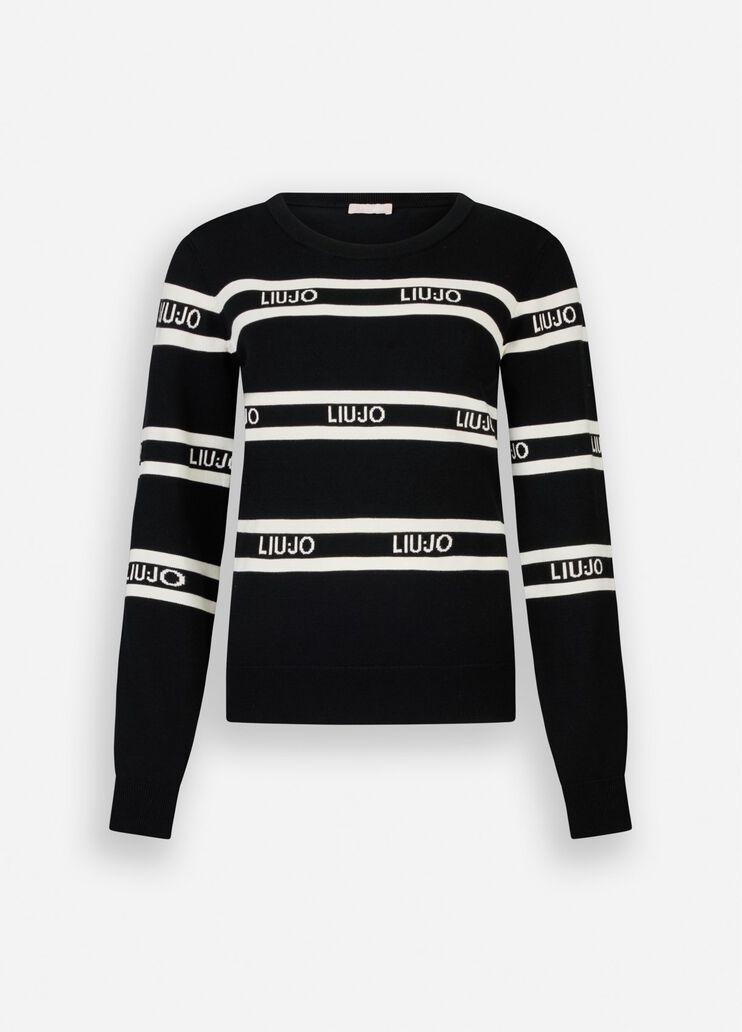 Pull à rayures noir Liu Jo - large image number 6