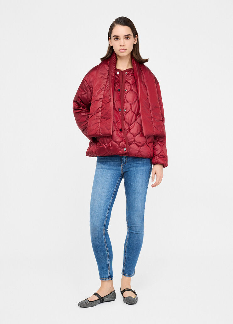 Quilted jacket with scarf iridescent red Liu Jo - medium Quilted jacket with scarf iridescent red Liu Jo - medium