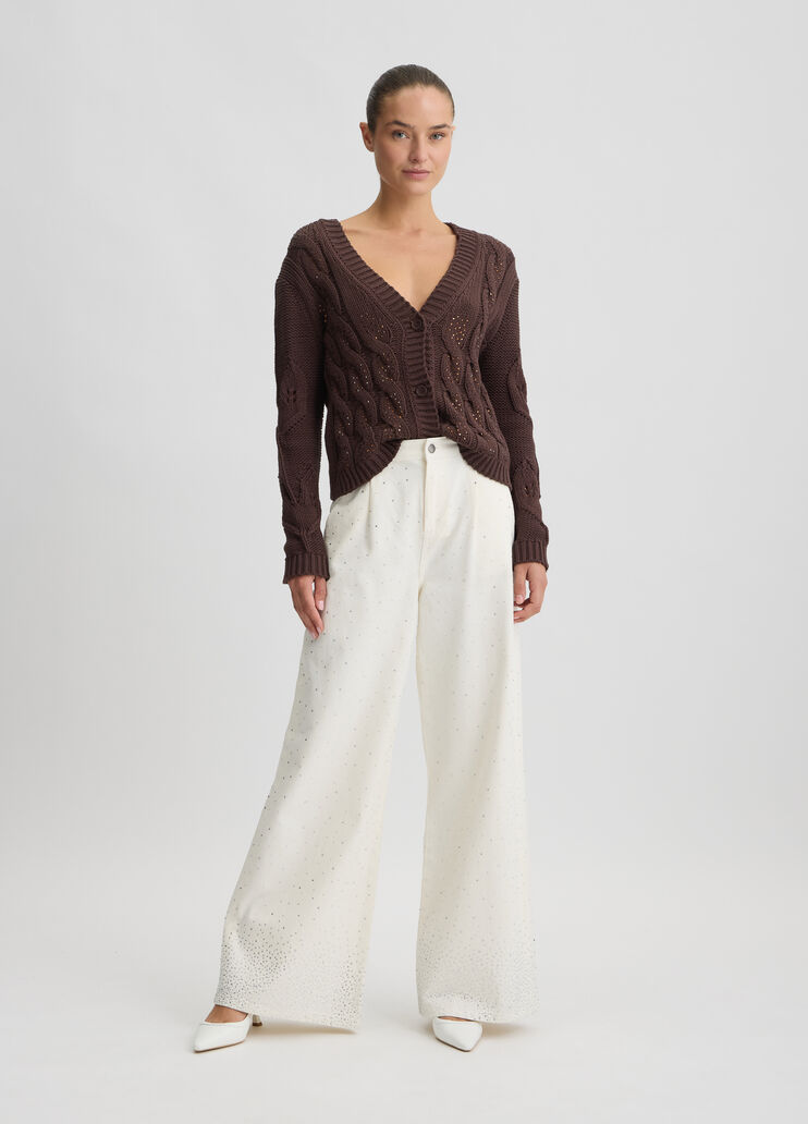 Cardigan with gemstones brown Liu Jo - medium Cardigan with gemstones brown Liu Jo - medium