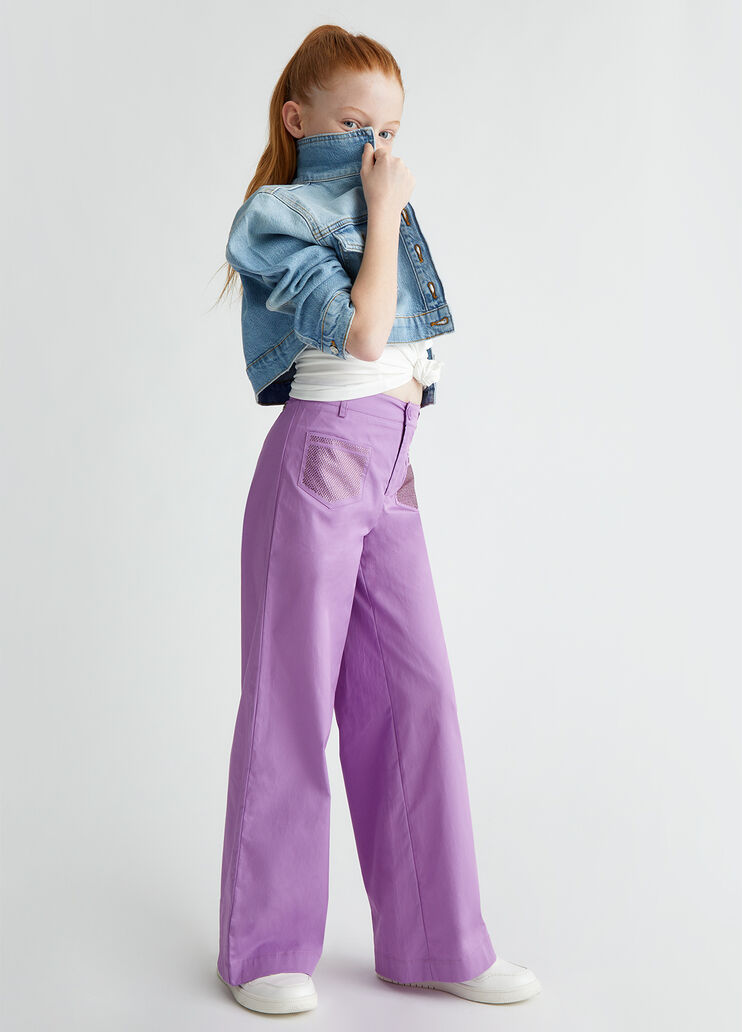 Trousers with rhinestones purple Liu Jo - medium Trousers with rhinestones purple Liu Jo - medium