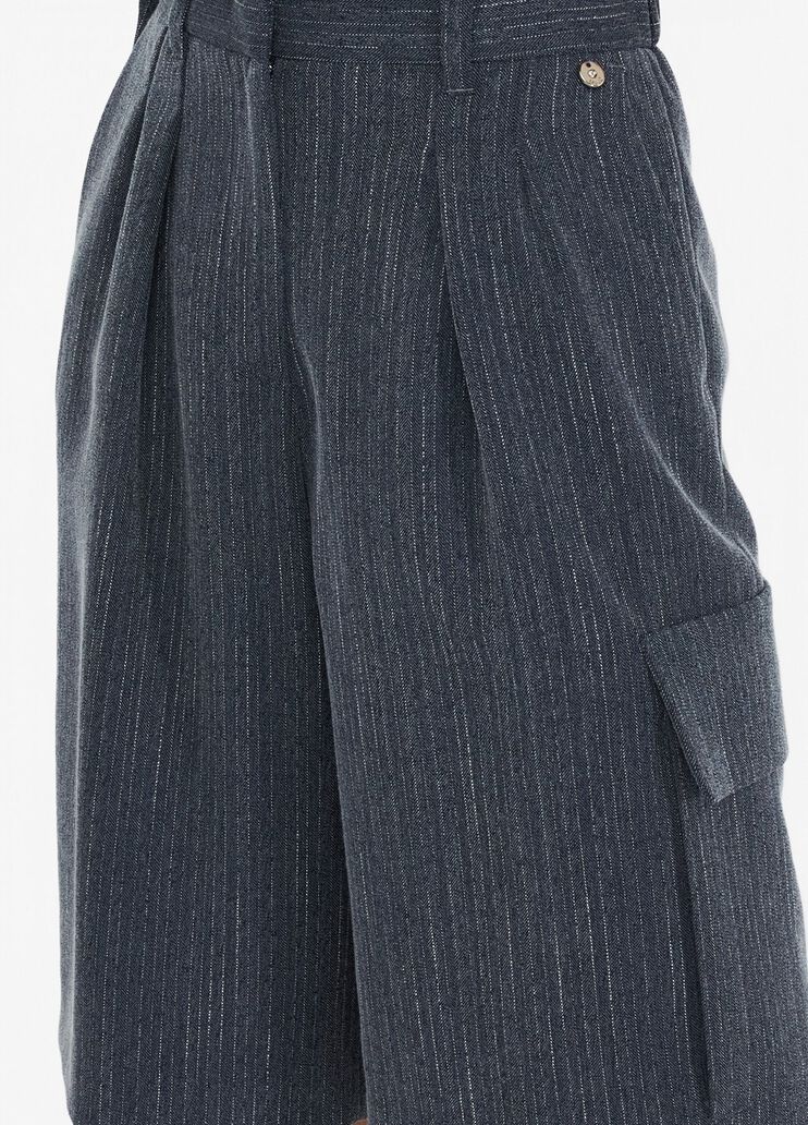 Pinstriped flannel Bermuda shorts blue pinstripe Liu Jo - large image number 2 Pinstriped flannel Bermuda shorts blue pinstripe Liu Jo - large image number 2
