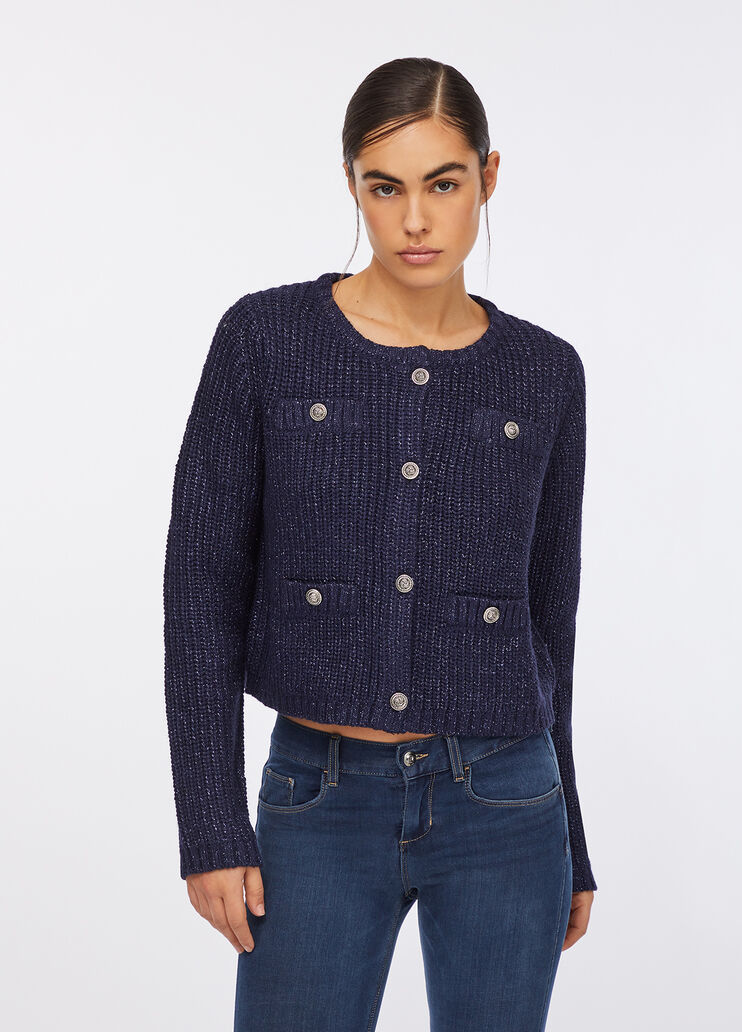 Alpaca and wool blend cardigan dark blue Liu Jo - medium