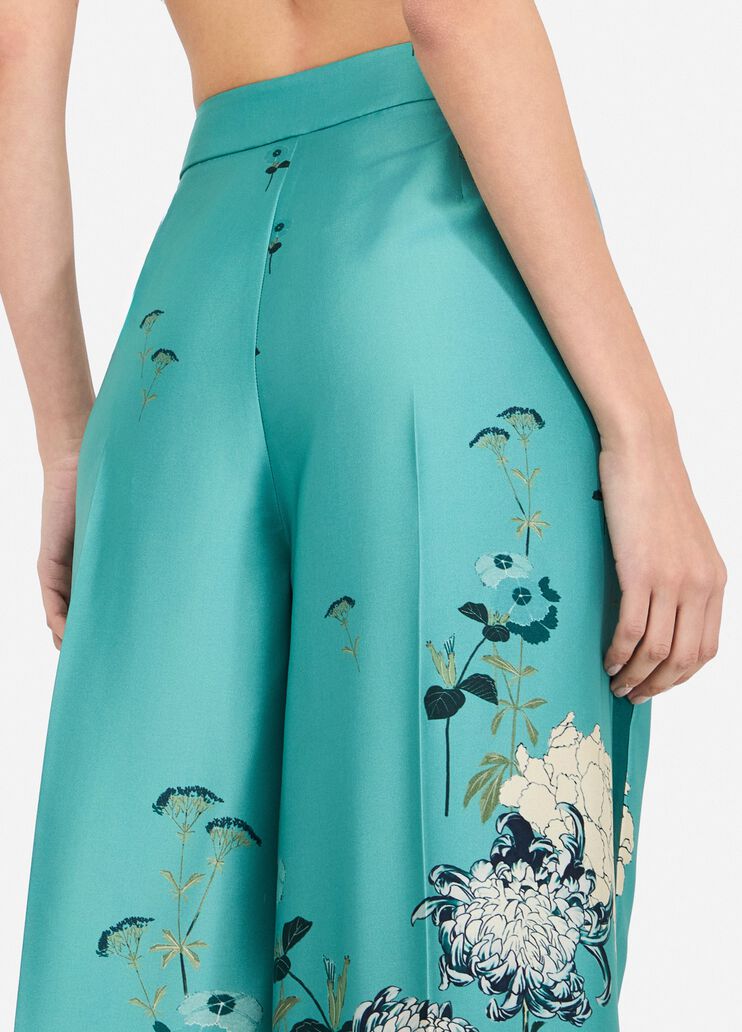 Printed twill trousers light blue Liu Jo - large image number 4 Printed twill trousers light blue Liu Jo - large image number 4
