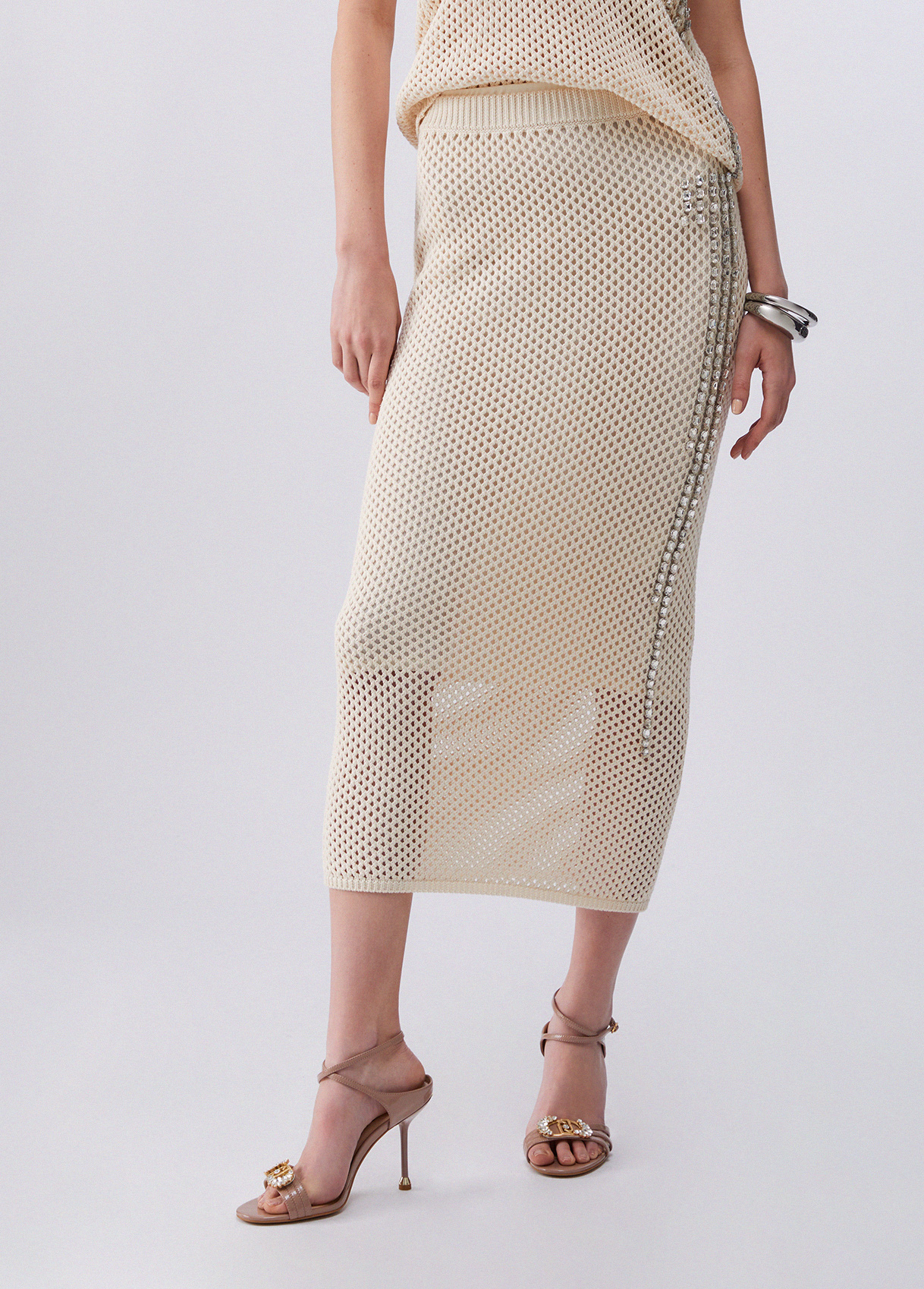 Liu Jo Long Mesh Knit Skirt