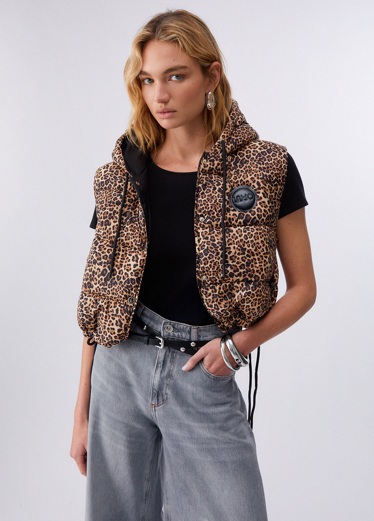 Liu Jo Cropped Gilet With Hood