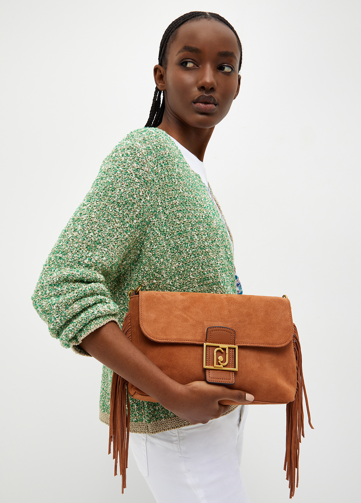 Liujo Sac À Main En Daim À Franges