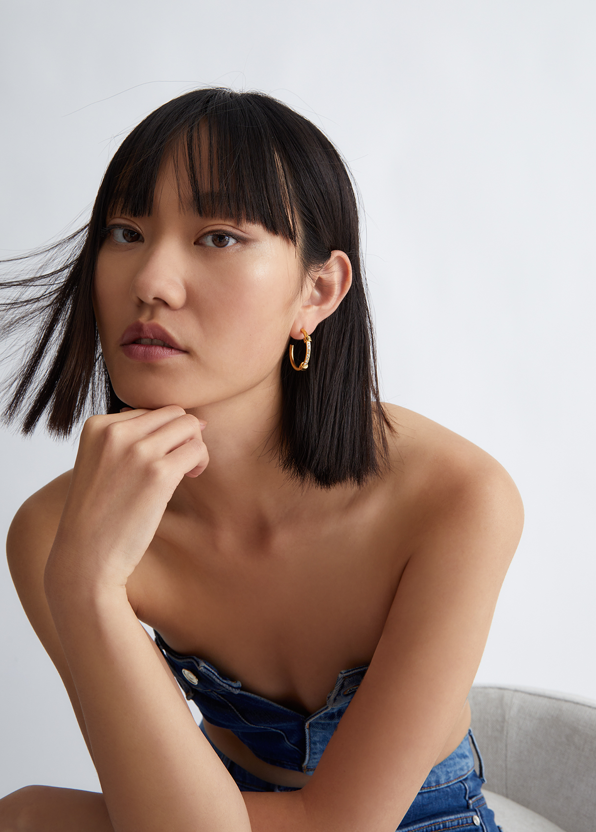 Liujo Boucle D'oreille Unique Avec Strass