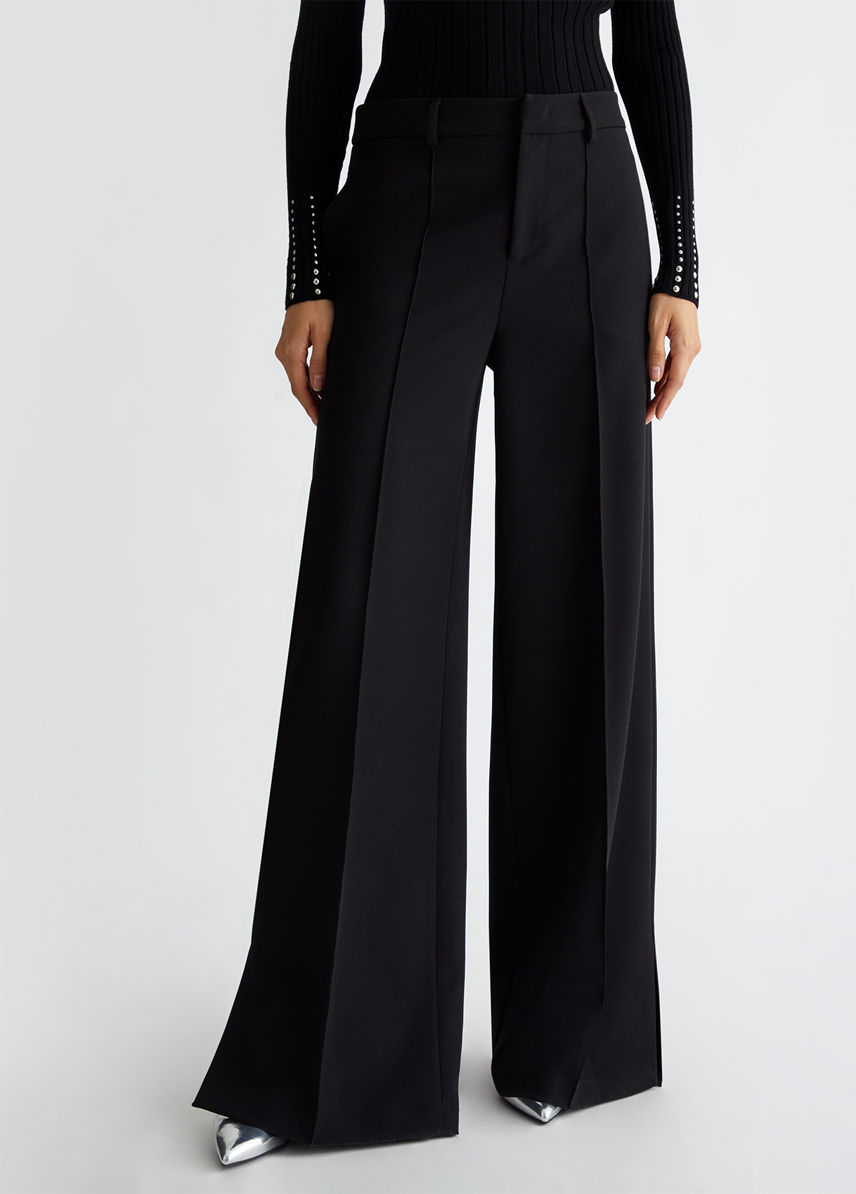 Liujo Damski Czarny Liu Jo Flare Stretch Trousers Rozmiar 46