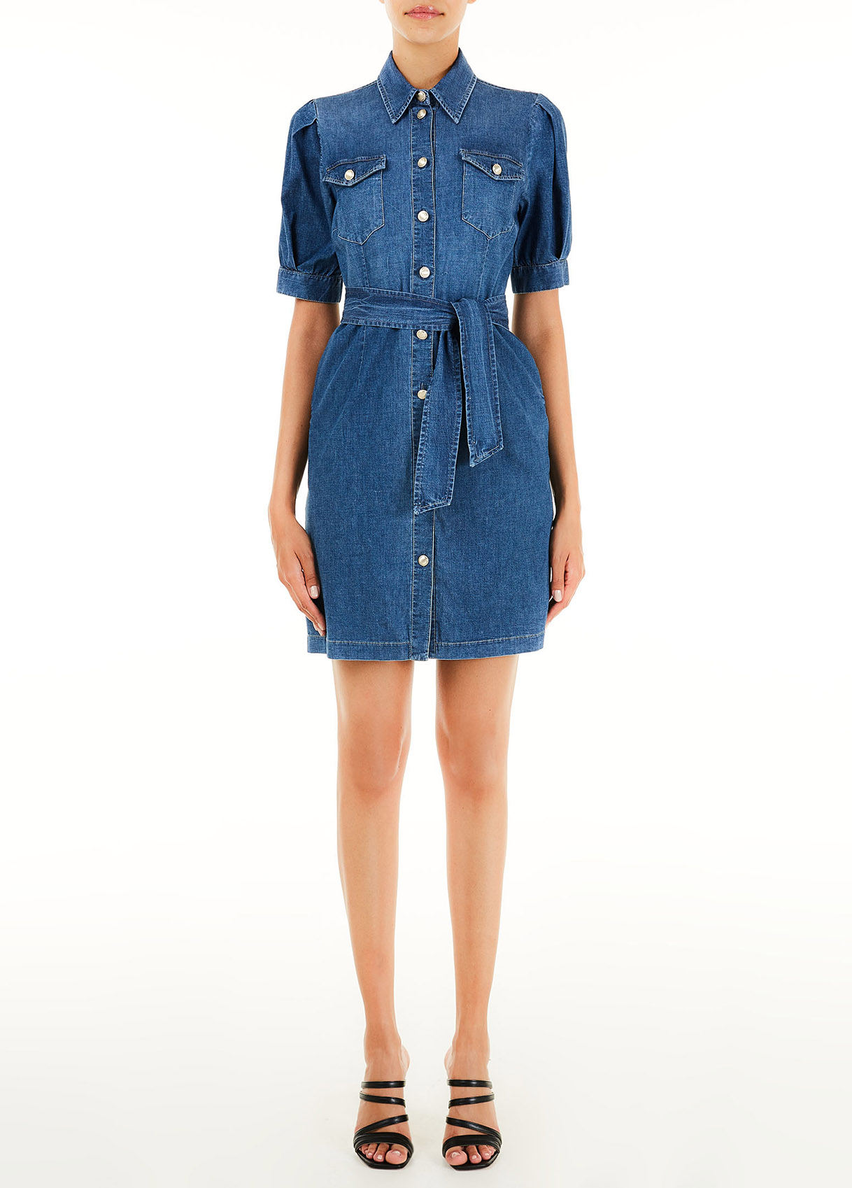Mini dress Maje Blue size 36 FR in Denim - Jeans - 35793477