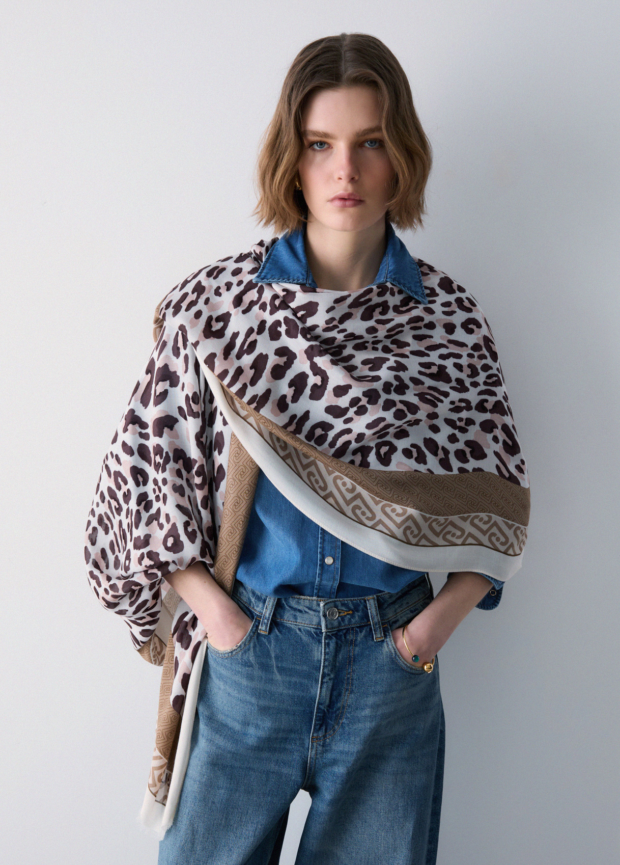 Liu Jo Donna Beige Stola Animalier