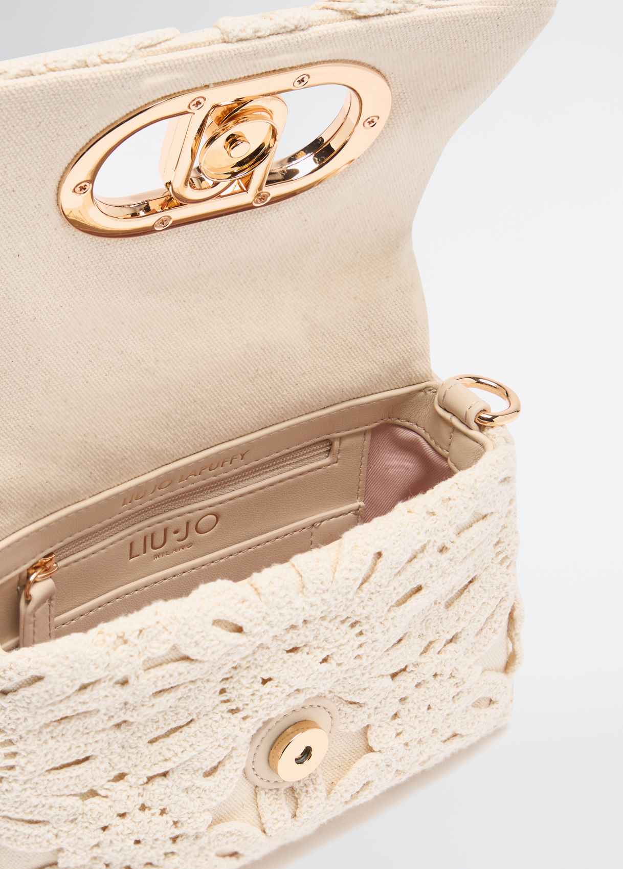 ハンドバッグ LIU JO LA PUFFY SMALL LAMINATED BAG Small LaPuffy bag with embroidery colour cream | Liu Jo