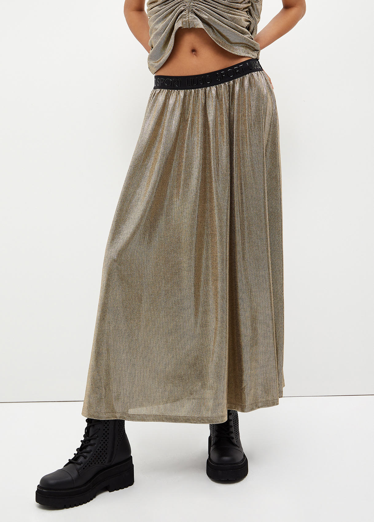 Liujo Jupe En Jersey Lamé