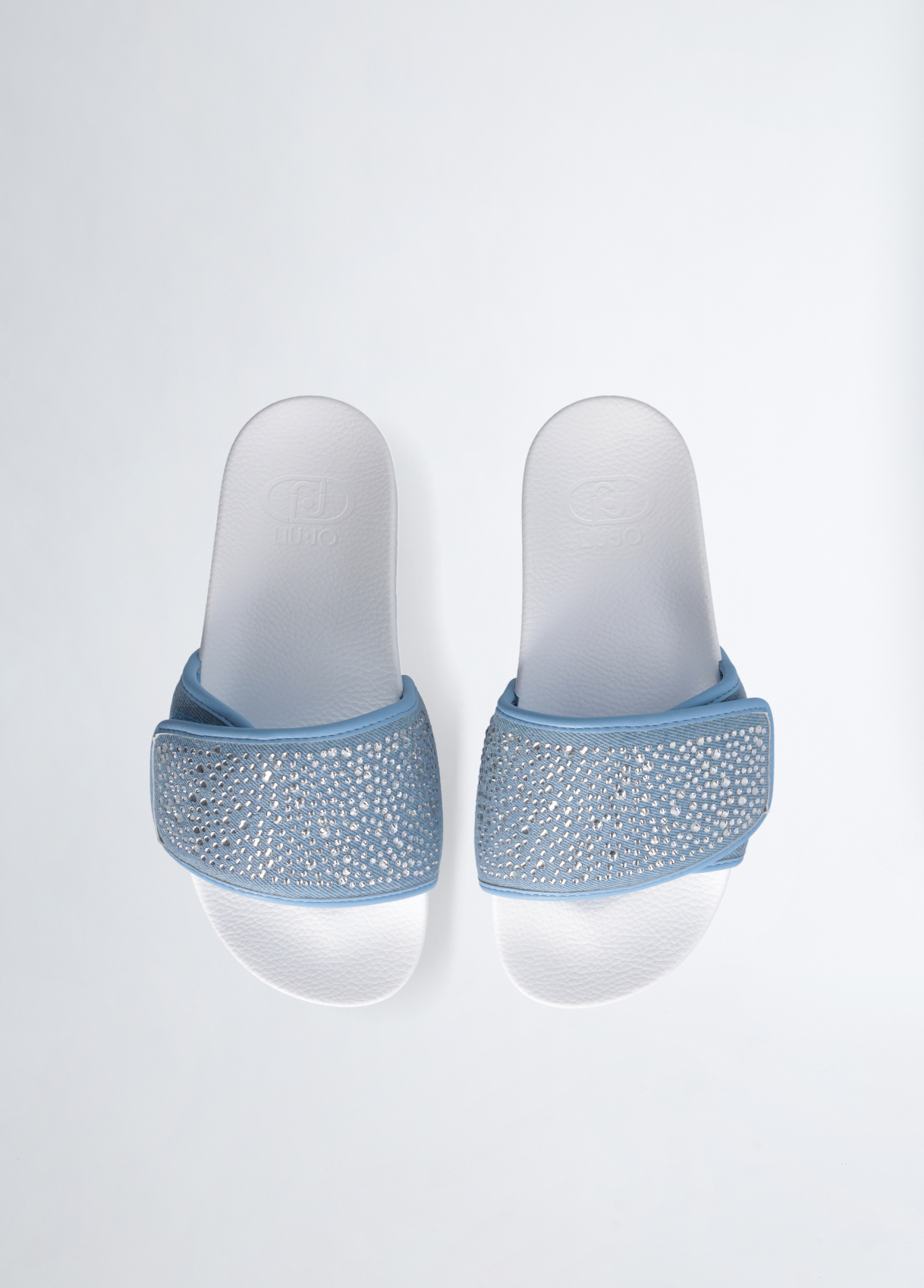 サンダル LIU JO Men Sandals Blue 7B5007PX002 S1105 Sandals with branded heel colour silver | Liu Jo