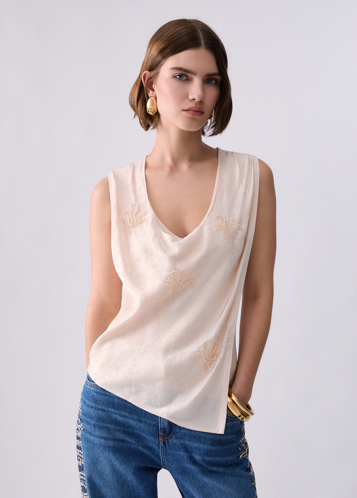 Liu Jo Top With Jewel Embroidery