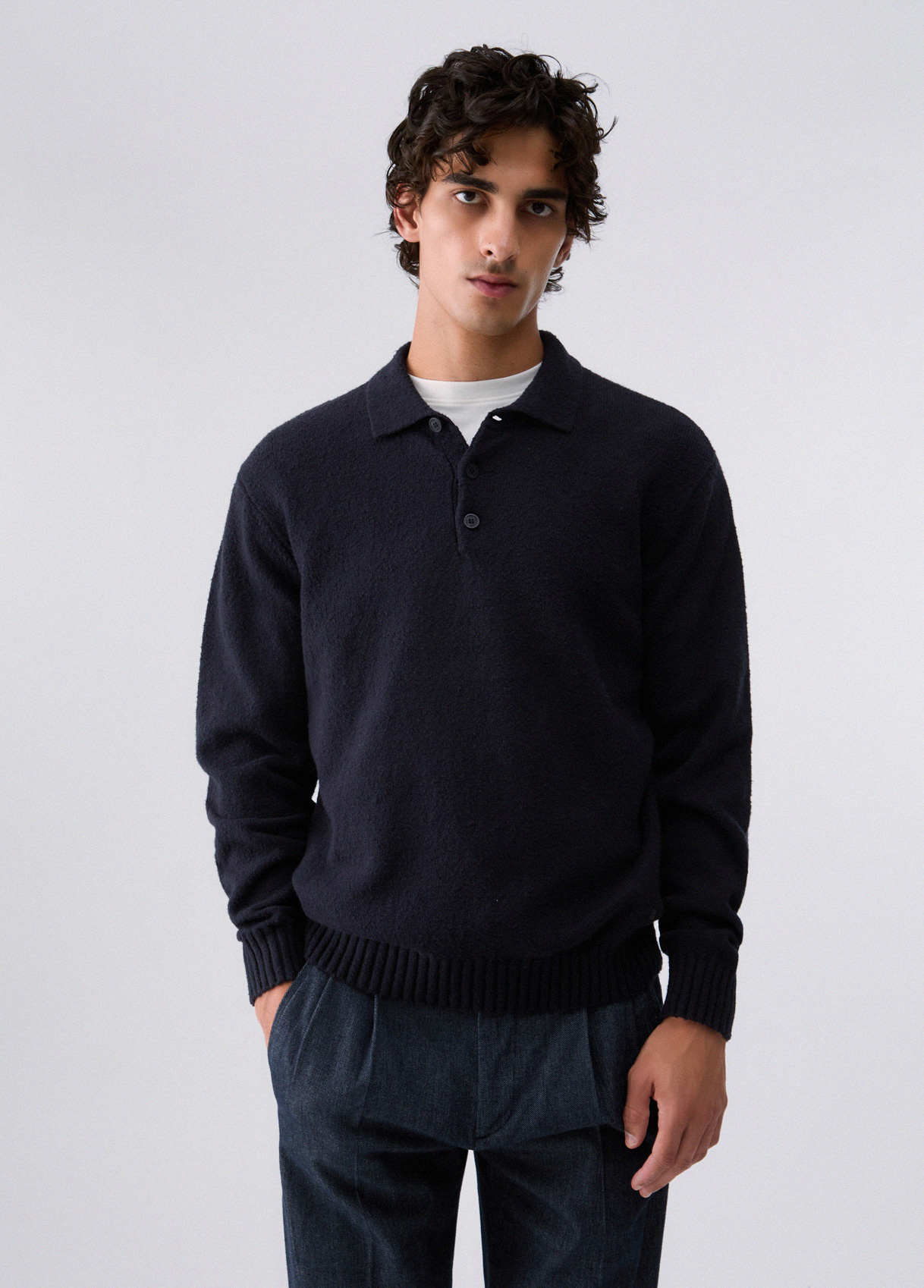 Liu Jo Bouclé Knit Polo Shirt