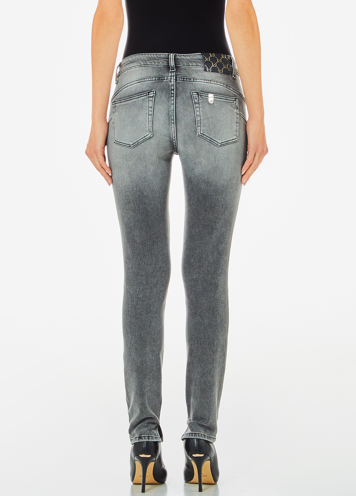 デニム・ジーパン LIU JO Woman Jeans Grey UF2016D4268 87276 Bottom Up skinny jeans colour grey | Liu Jo