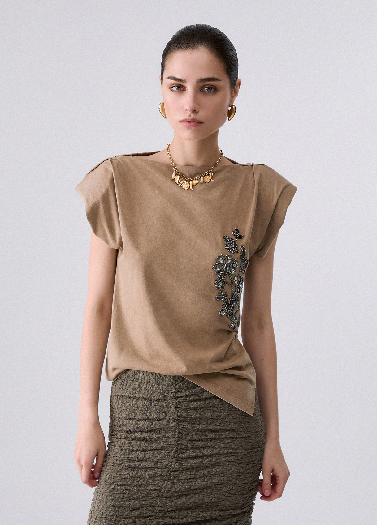 Liu Jo Embroidered Jersey Top