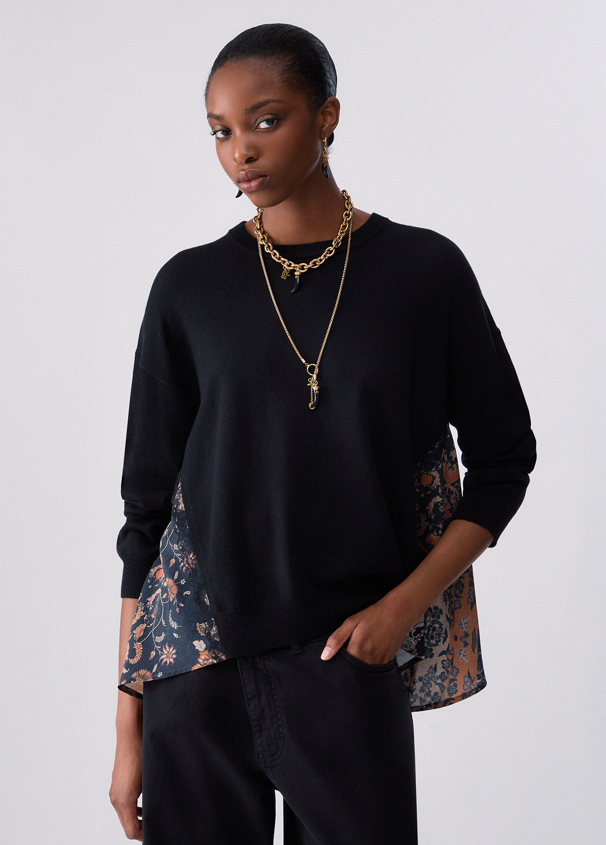 Liu Jo Sweater With Satin Inserts