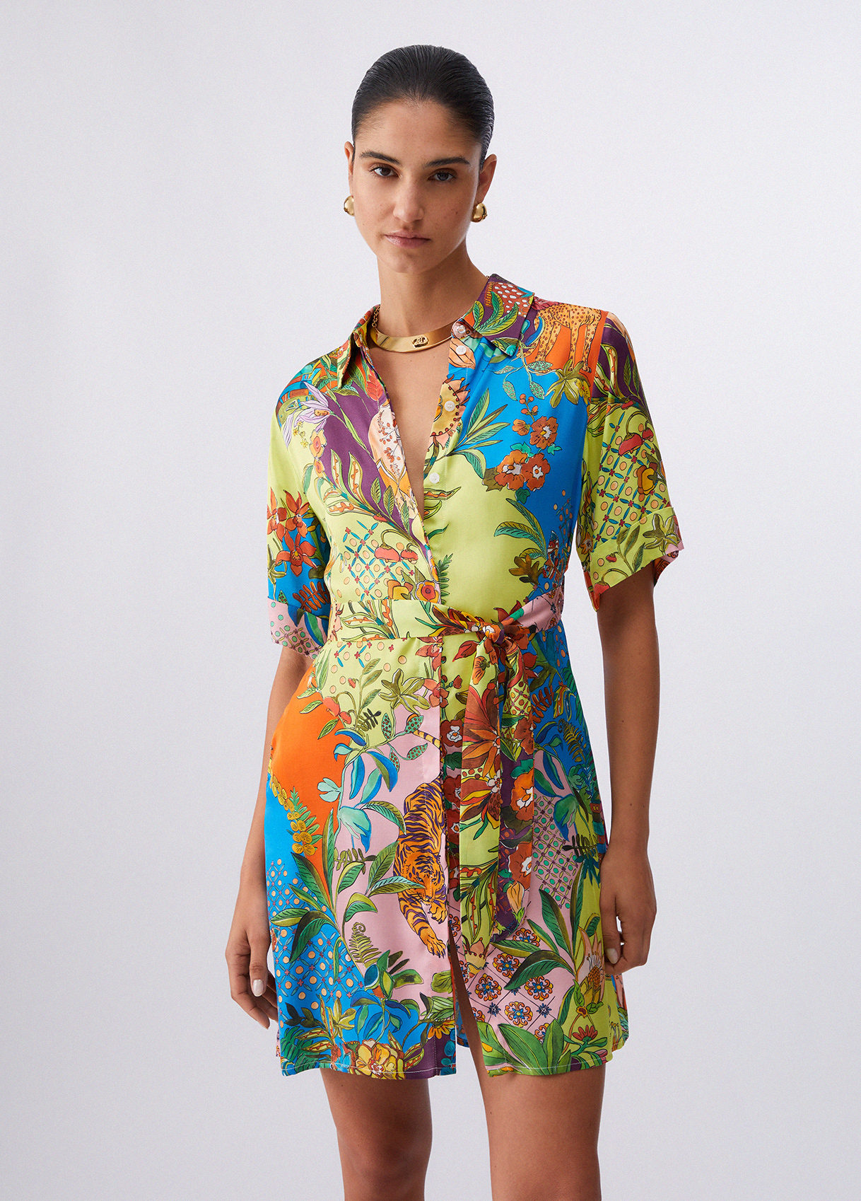 Liu Jo Short Printed Satin Dress