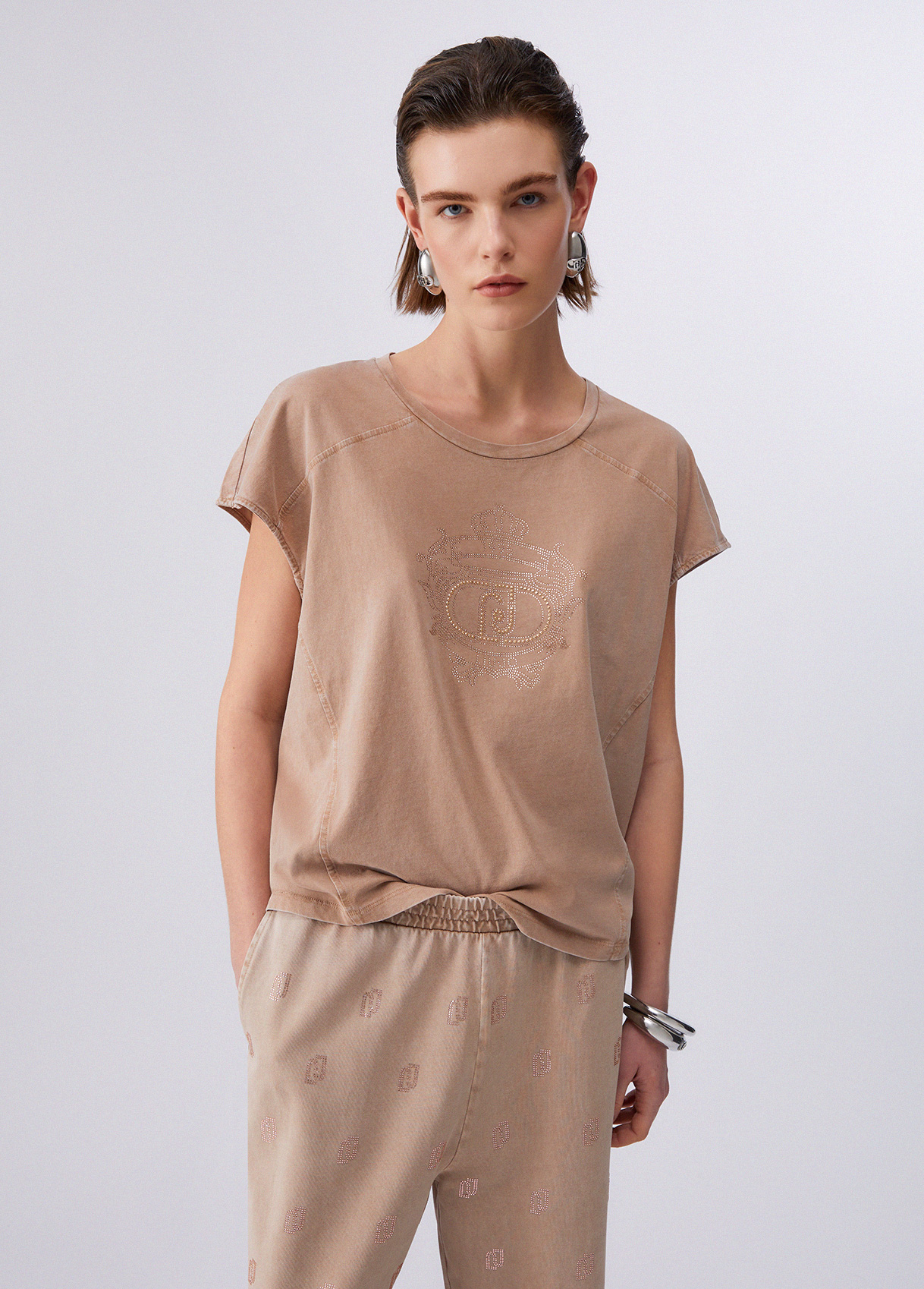 Liu Jo Jersey T-shirt With Gemstones
