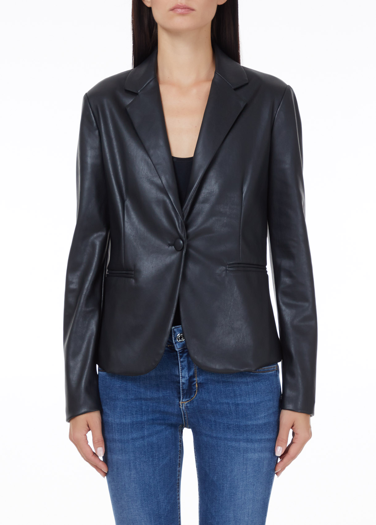 theory leather blazer