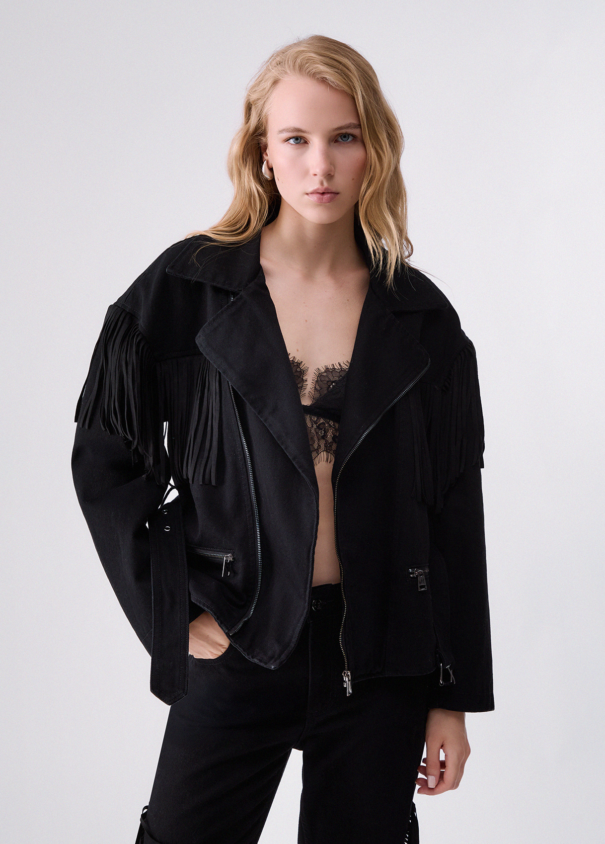 Liu Jo Veste En Denim Avec Franges