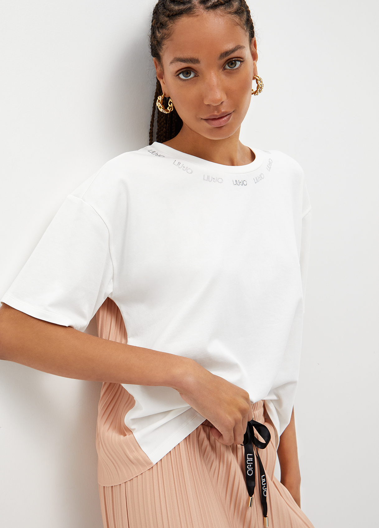 Liujo T-shirt En Jersey Plissé