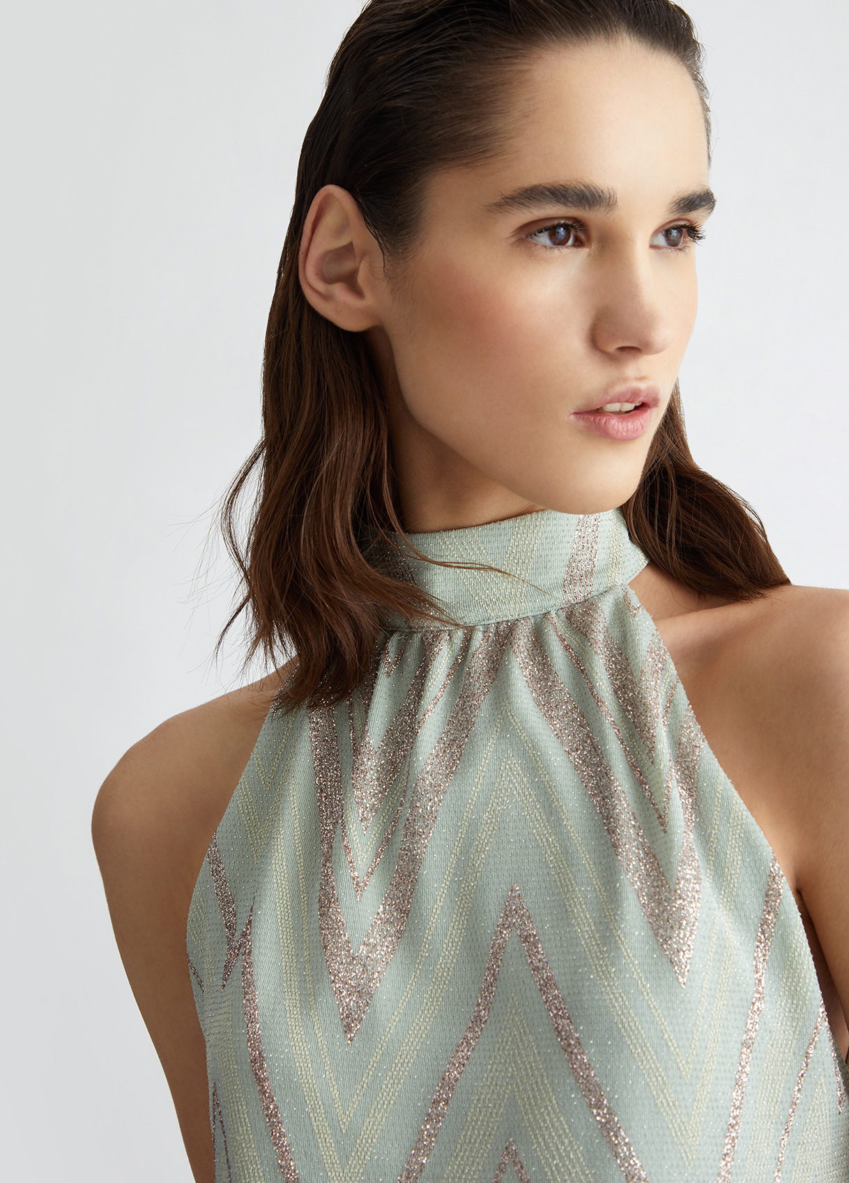 Chevron-Top mit Schleife Farbe Minze | Liu Jo