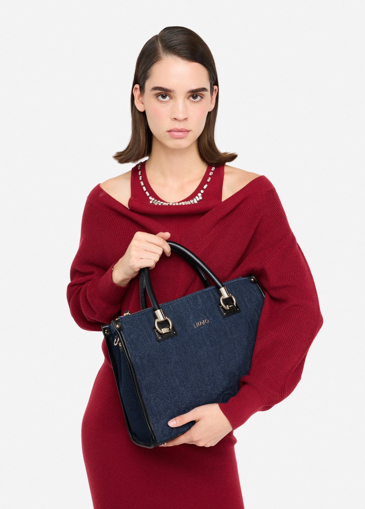 Liu Jo Shopper Format Moyen En Denim