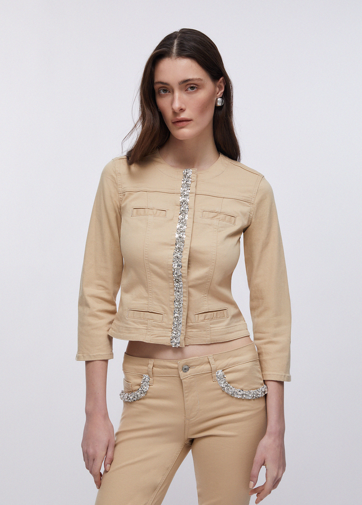 Liu Jo Jacket With Jewel Appliqués