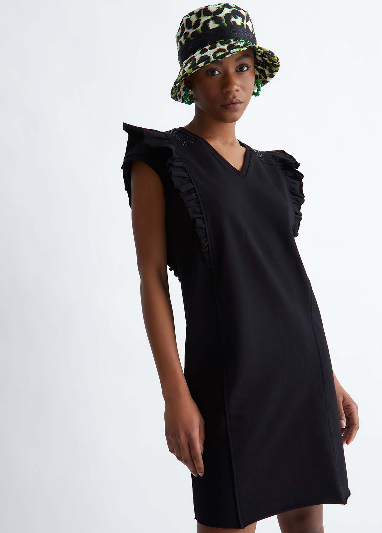 Liujo Robe Courte De Couleur Noire Écoconçue