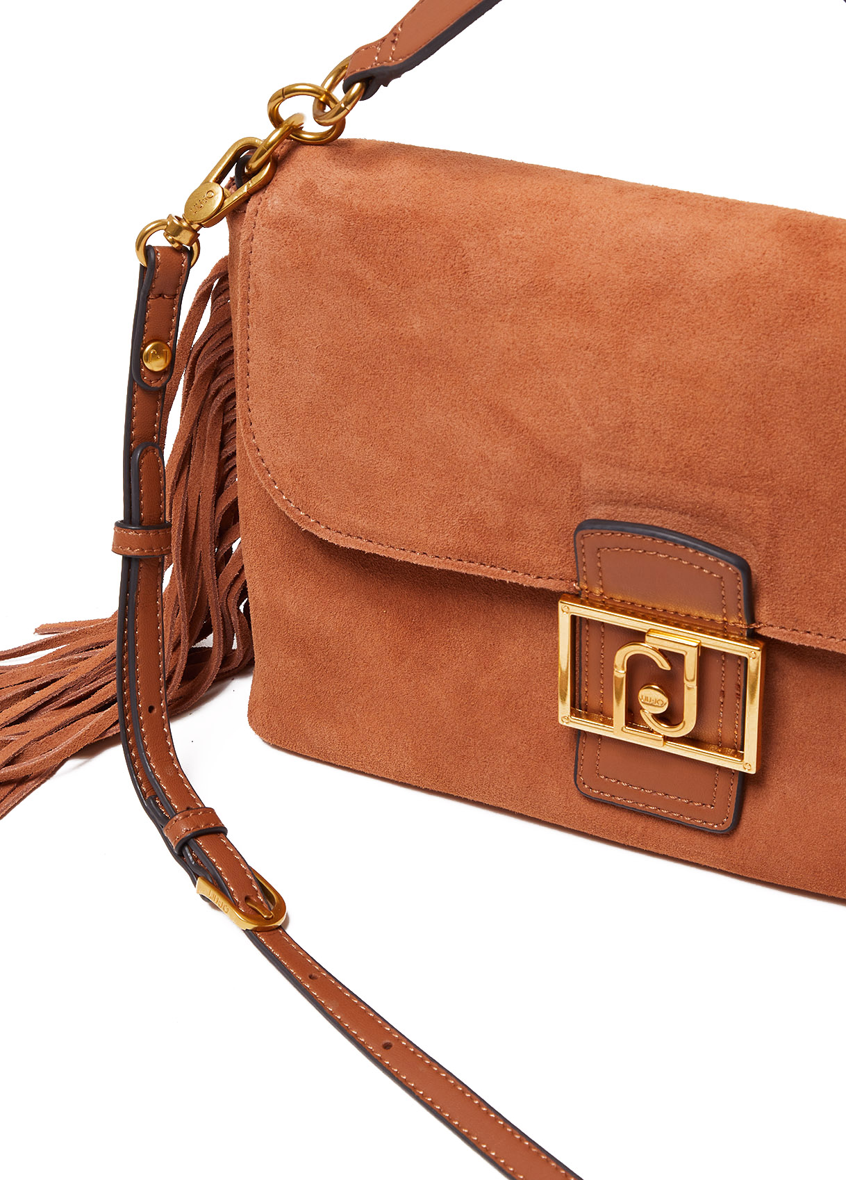 Handtasche aus Wildleder mit Fransen Farbe Braun | Liu Jo