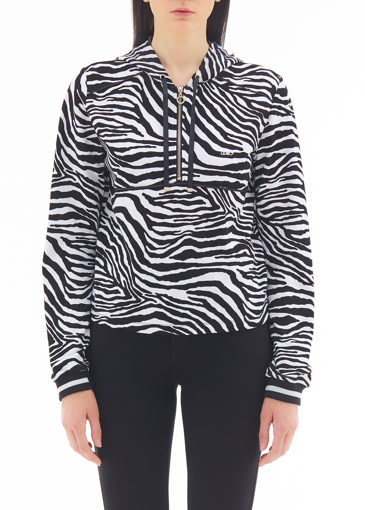 Liujo Cardigan Avec Capuche Zébrée