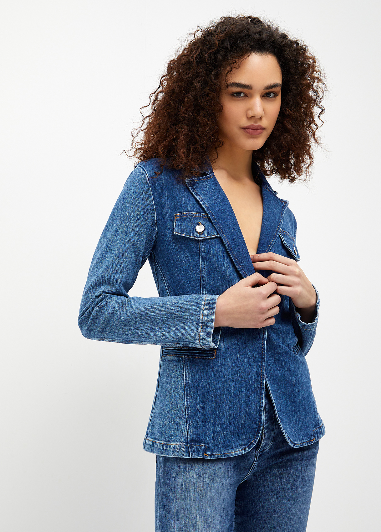 Liujo Blazer En Toile Denim