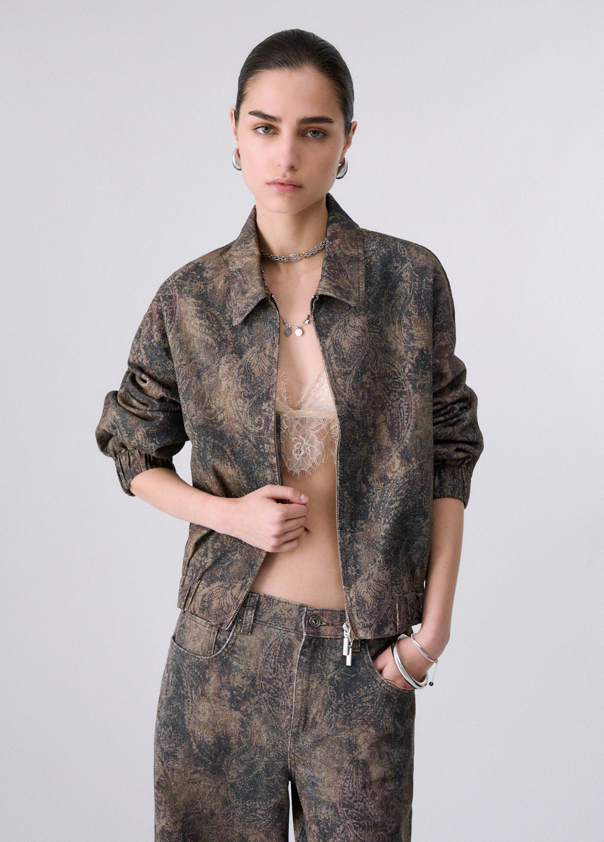 Liu Jo Oversized Jacket With Glitter Print