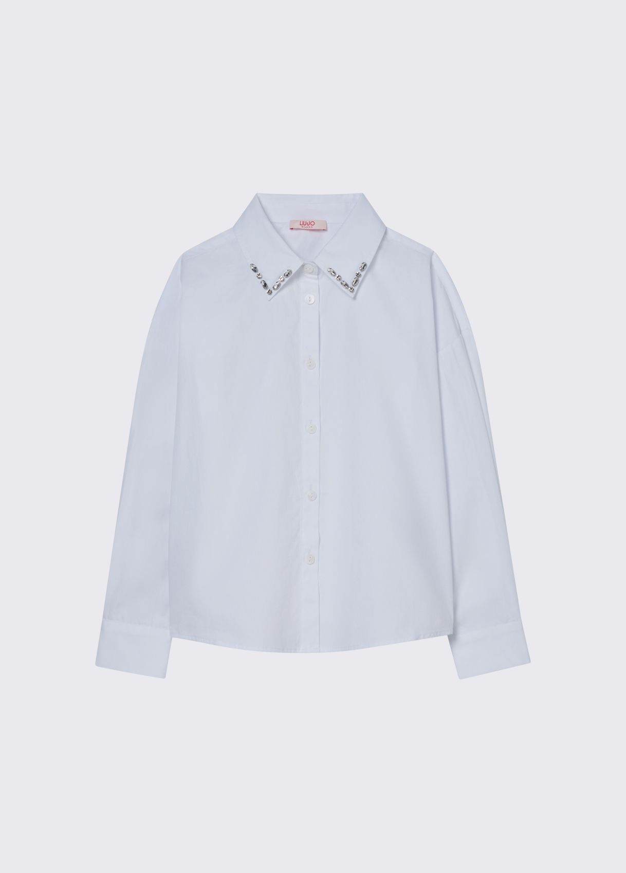 Liu Jo Poplin Shirt With Bejewelled Embellishment