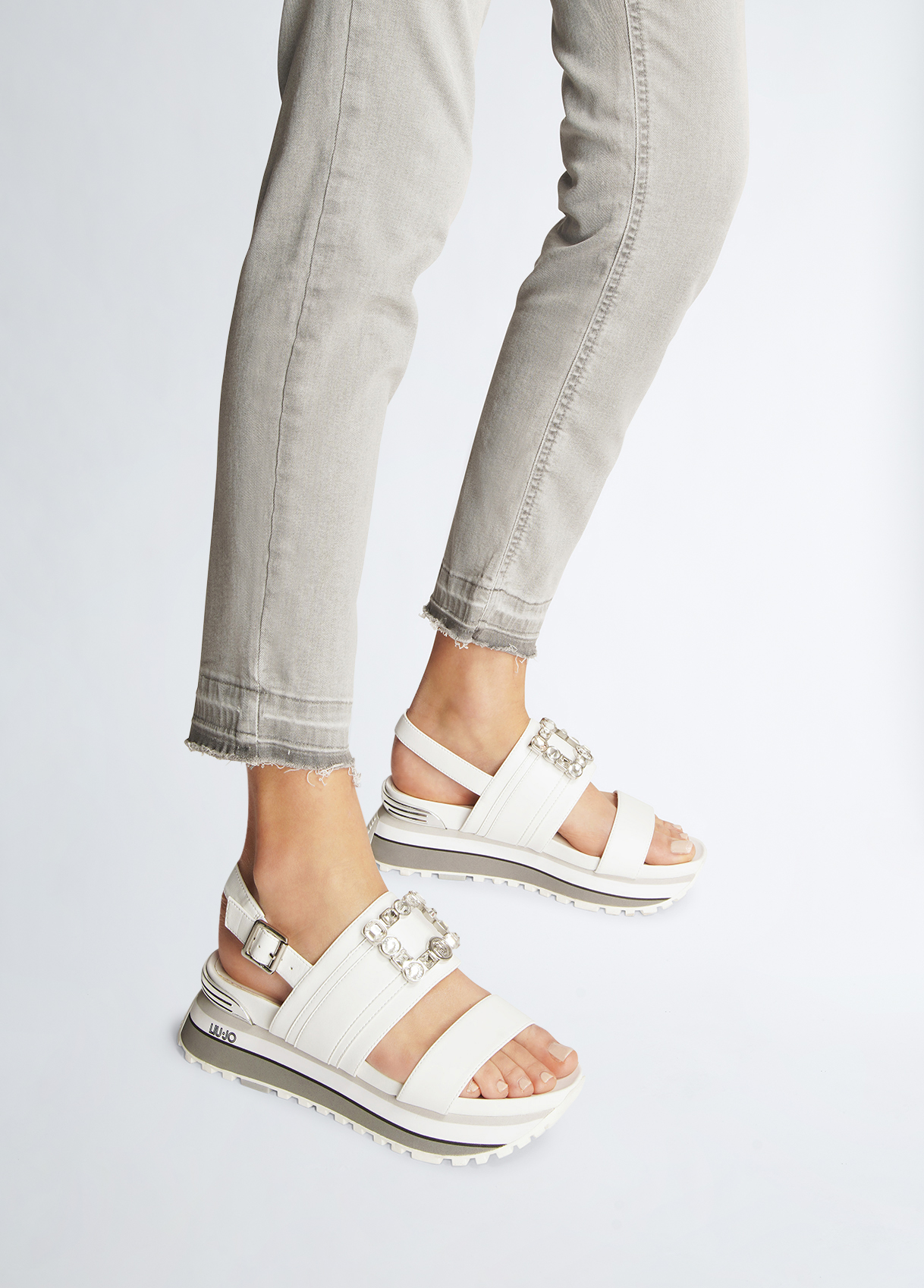 Liujo Sandales À Plateforme Avec Logo Décoratif