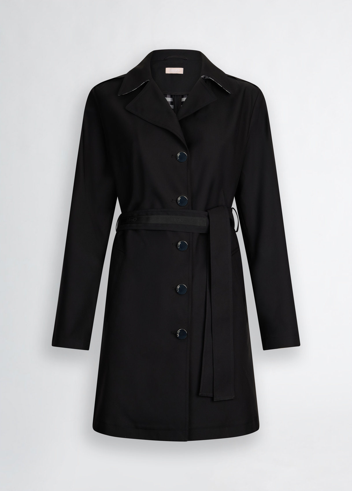 Trench coat with belt colour black | Liu Jo