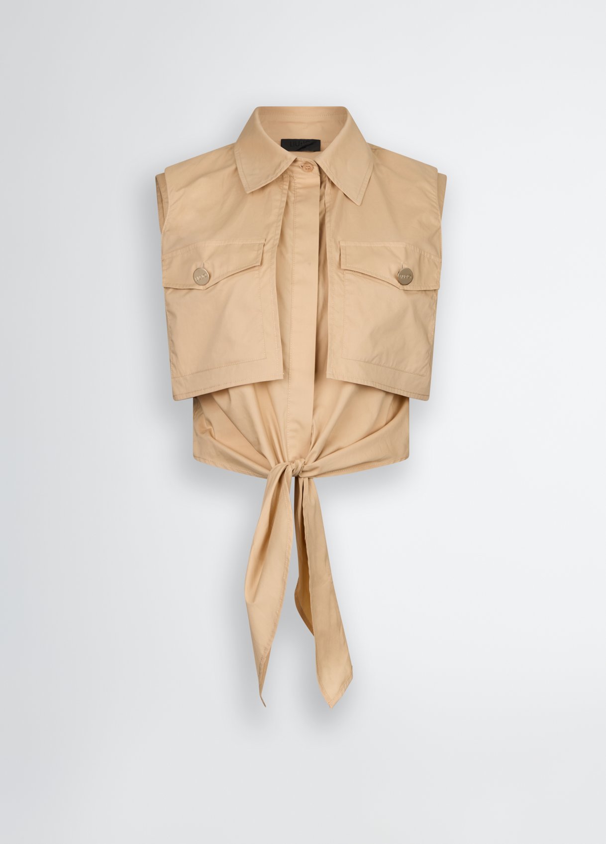 Cropped shirt with knot colour beige | Liu Jo