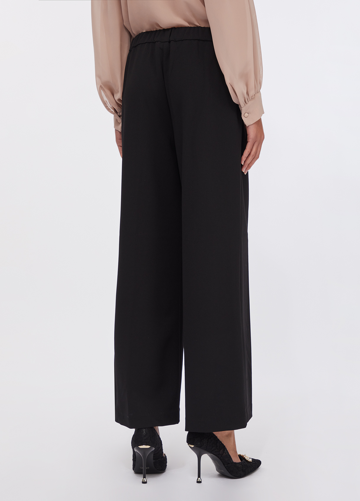 Cropped trousers with belt colour black | Liu Jo