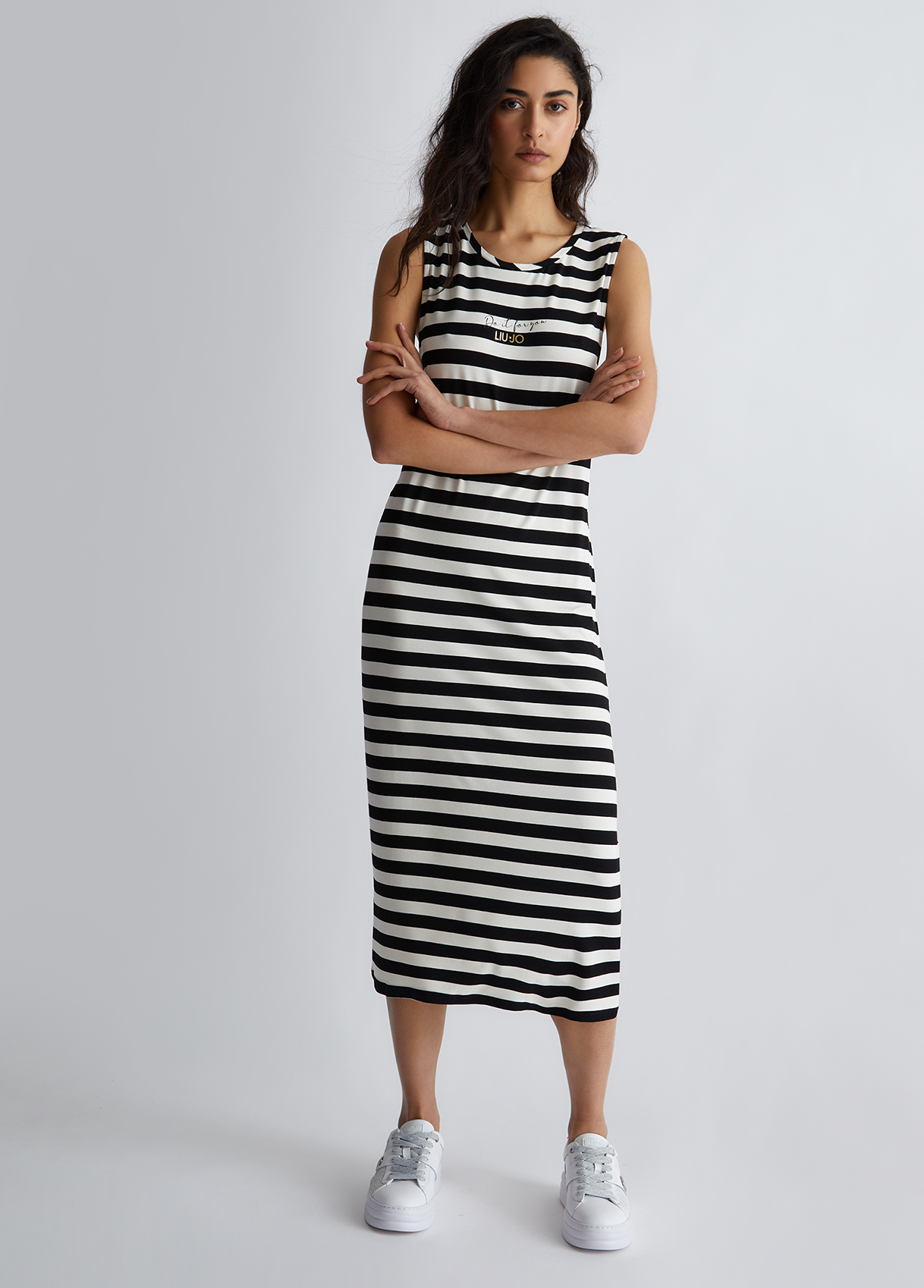 Liujo Robe À Rayures En Jersey