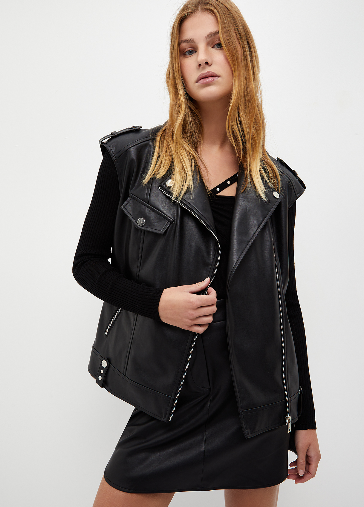 Liujo Petit Gilet En Tissu Enduit